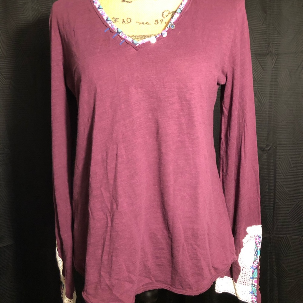 ANTHRO Little Yellow Button Top